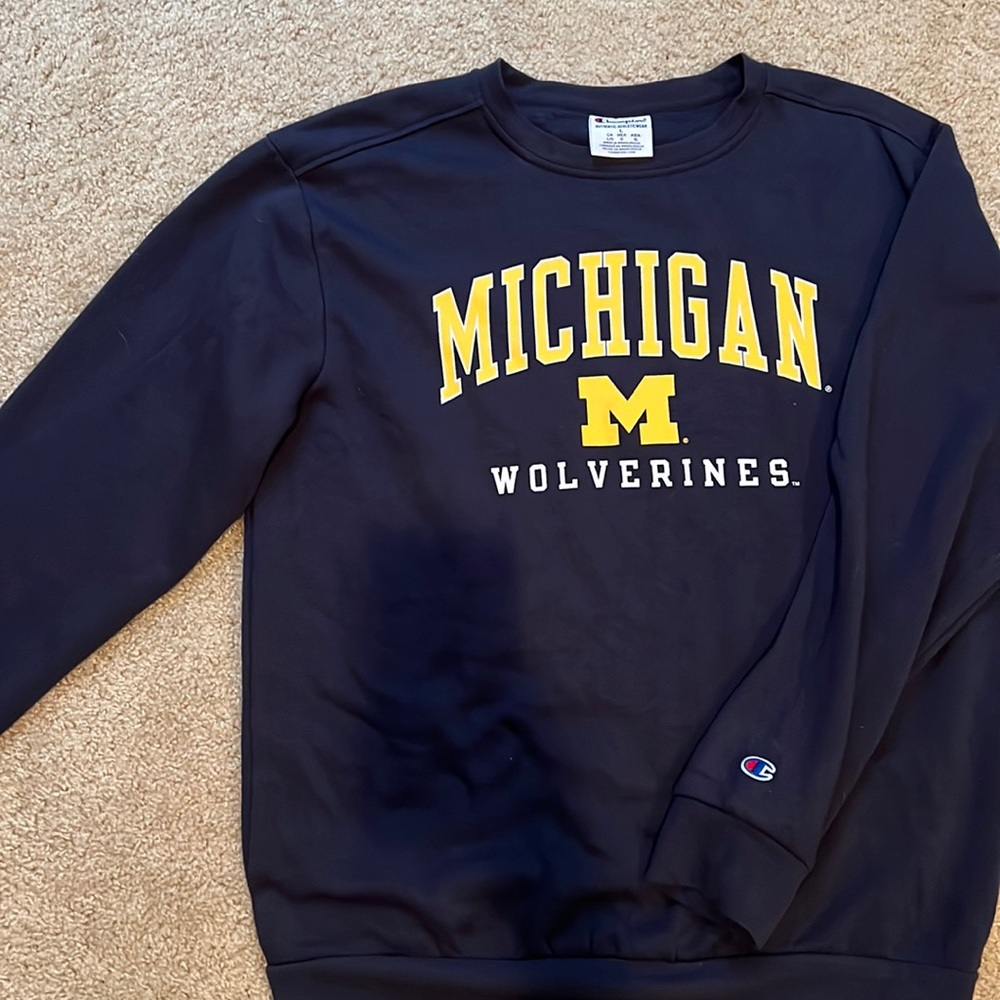 Champion Michigan Wolverines Crewneck Pullover Sweatshirt size Large